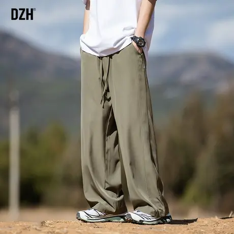 男士垂感裤子男款美式高街2024新款休闲裤直筒宽松伐木裤百搭长裤商品大图