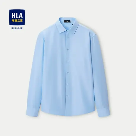 HLA/海澜之家时尚长袖衬衫23秋冬新尖领加绒加厚保暖休闲衬衣男商品大图