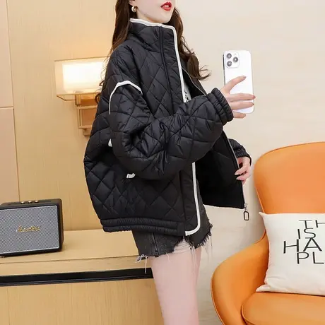 宽松慵懒风棉衣棉服外套女2023年新款秋冬洋气减龄百搭设计感上衣图片