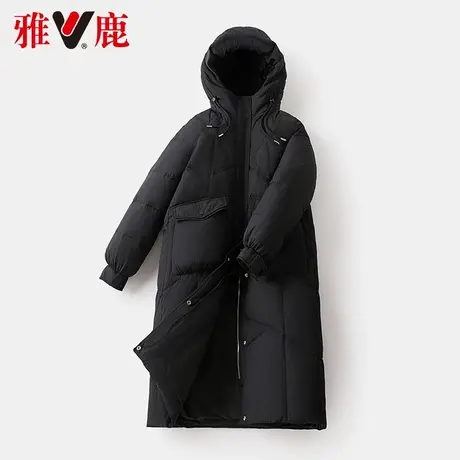 雅鹿羽绒服女中长款2022冬季新款连帽休闲宽松保暖加厚外套高端潮商品大图