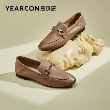 意尔康女鞋官方旗舰店乐福鞋女休闲jk平底豆豆鞋一脚蹬单鞋断码商品大图