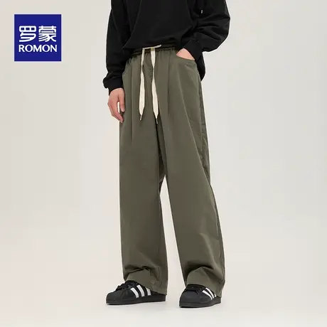 罗蒙冬季新款日系重磅直筒卫裤潮流百搭宽松休闲长裤子运动裤男装图片