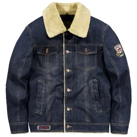 VIP冬季棉衣男士青年牛仔夹克冬装加绒加厚大码宽松工装外套棉服商品大图