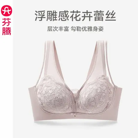 芬腾内衣女上托防下垂聚拢文胸女款舒适性感蕾丝无钢圈收副乳胸罩图片