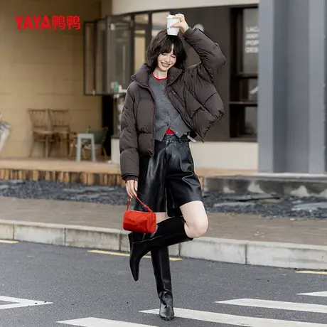 YAYA/鸭鸭2024秋冬新款短款休闲时尚百搭潮流加厚保暖羽绒服女商品大图