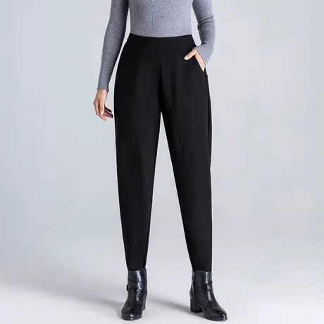 秋冬加大码九分裤哈伦裤女宽松高腰显瘦小脚裤百搭休闲裤萝卜裤商品大图