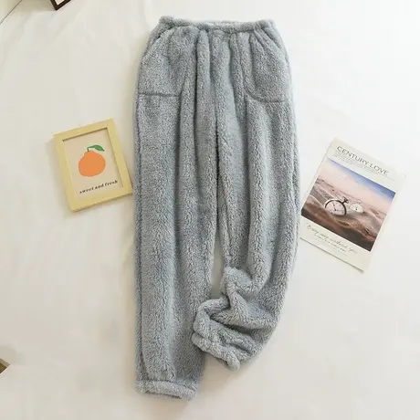 防风保暖裤女珊瑚绒加绒加厚老寒腿保暖睡裤商品大图