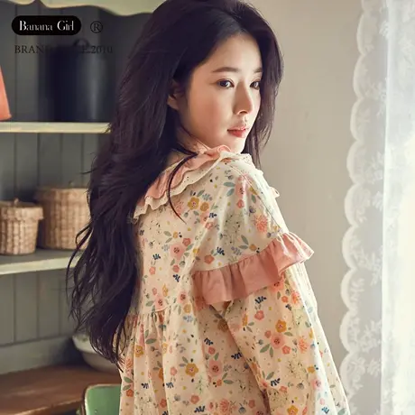 Bananagirl睡衣女秋2025新款长袖薄款碎花两件套家居服可外穿女套商品大图