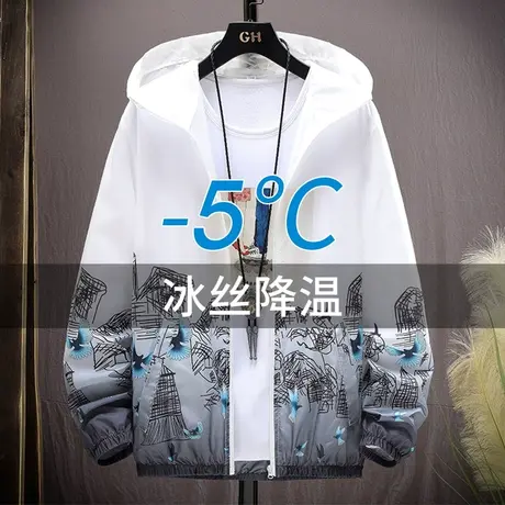 夏季防晒衣男薄款2023年新款冰丝防晒服男士户外钓鱼透气皮肤衣服商品大图