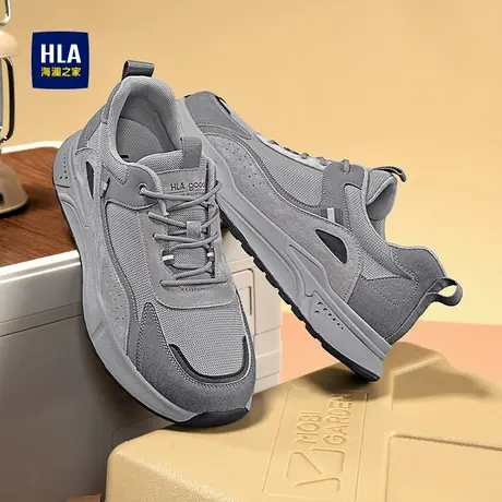 HLA/海澜之家男鞋新款秋季户外时尚百搭工装鞋拼接耐磨休闲运动商品大图