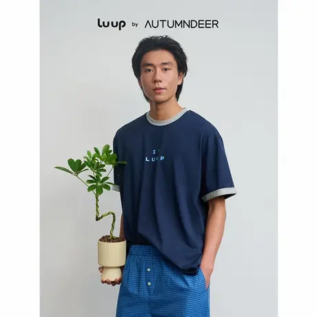 秋鹿Luup | 城市漫游 睡衣女士针织双纱男款家居服情侣短袖秋季商品大图