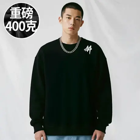 【品牌男装】300斤大码男装潮男胖子潮牌加肥加大码圆领卫衣男秋商品大图