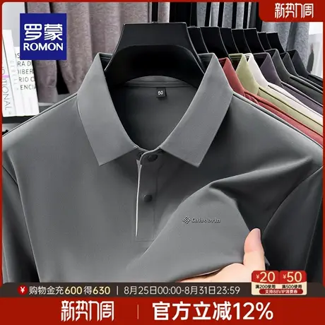 【10A抗菌+高弹免烫】罗蒙商务长袖POLO衫2025秋季新款翻领T恤男图片