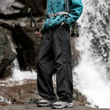 回力户外冲锋裤男春秋季2025新款登山伞兵裤男生徒步工装休闲长裤商品大图