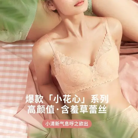 都市丽人小花心蜂巢杯蕾丝舒适内衣文胸小胸聚拢调整型内衣女甄选商品大图