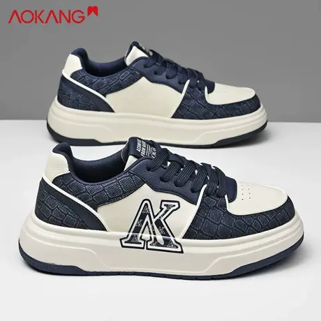 奥康男鞋2025新款秋季透气运动休闲鞋青少年潮牌厚底轻便男款板鞋图片