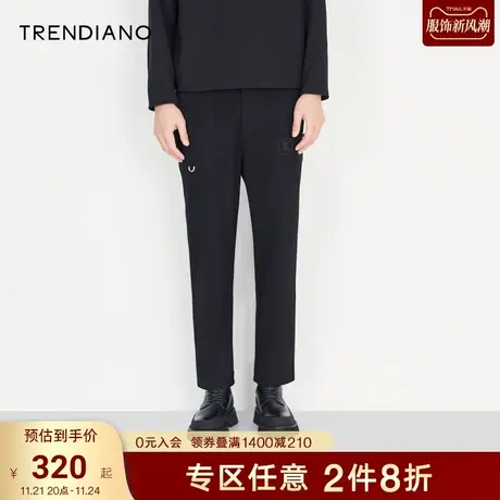 TRENDIANO官方男装春秋季潮牌直筒经典修身型休闲长裤男士九分裤商品大图
