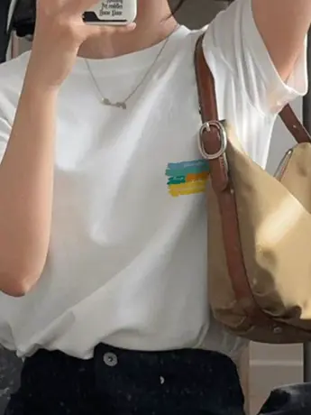 欧货白色仿棉短袖t恤女2023新款夏季韩版宽松大码女装显瘦上衣潮商品大图