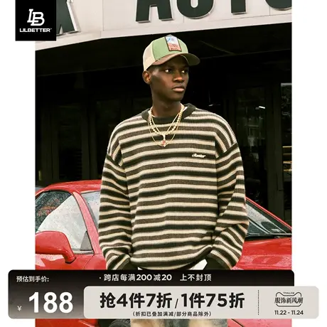 Lilbetter条纹毛衣男秋季新款线衫套头长袖针织衫高级感潮牌外套商品大图