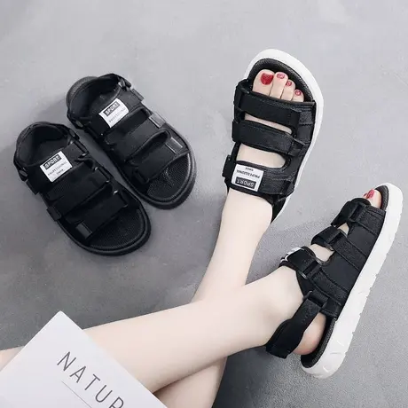 2023新款夏季罗马鞋凉鞋女仙女风海边外穿学生平底防滑百搭沙滩鞋商品大图