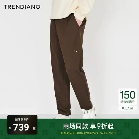 TRENDIANO官方拼接设计百搭休闲直筒裤长裤男潮2023新款秋季商品大图
