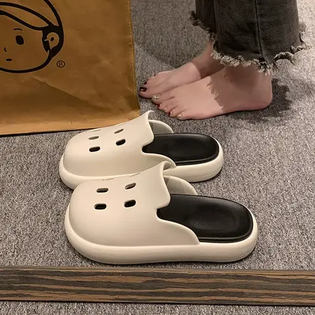 包头拖鞋女款夏天外穿室内家居厚底2024新款踩屎感洞洞鞋女夏防滑商品大图