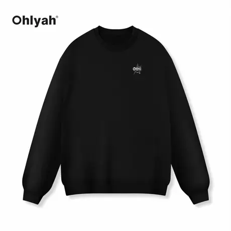Ohlyah圆领大码卫衣男潮牌宽松美式情侣打底秋冬长袖团建定制图案商品大图