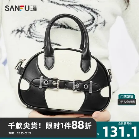 三福枕头包2024春龙年系列千禧风格子压纹手提包女包480136商品大图