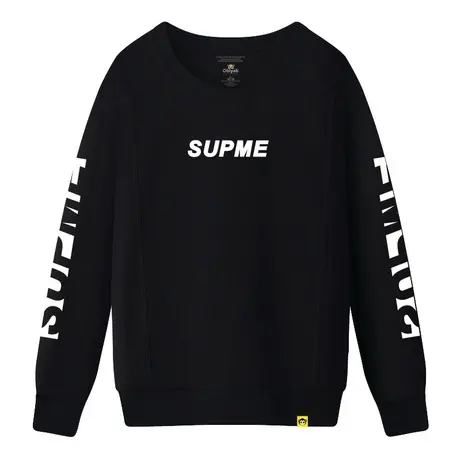 Ohlyah品牌2023秋冬加绒卫衣厚女装黑色外套上衣圆领字母印花学生商品大图