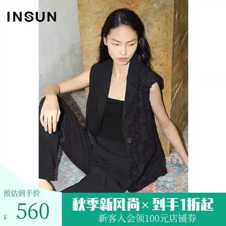 恩裳COVER2023夏新款3D立体盘花肌理感简洁微收腰女绅士西装马甲图片