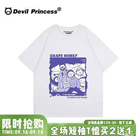 oversize大版宽松无性别穿搭短袖t恤夏小众设计感卡通百搭上衣潮图片