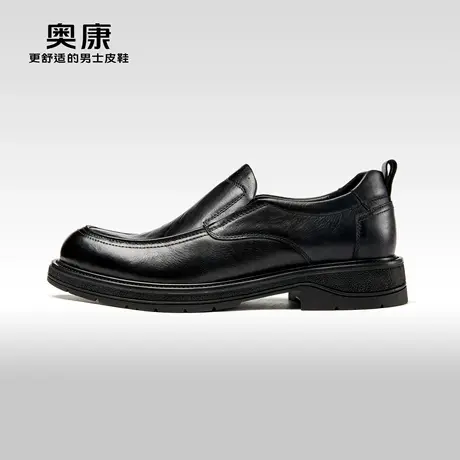 奥康男鞋2024春季新款低帮商务休闲皮鞋男真皮软底鞋橡胶大底图片