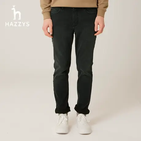【磨毛保暖】Hazzys哈吉斯秋冬新款男士休闲牛仔裤微弹直筒长裤潮图片