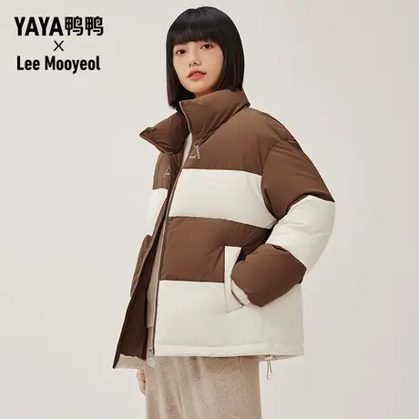 鸭鸭羽绒服男女款youser联名2023年秋新品短款立领时尚保暖外套W图片