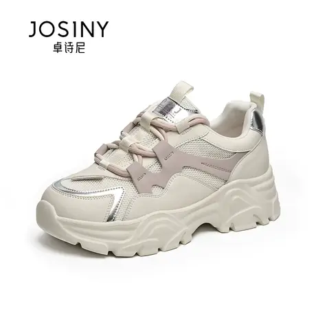 卓诗尼2024春季新款女鞋拼色小众设计潮流老爹鞋轻便运动跑步鞋子商品大图