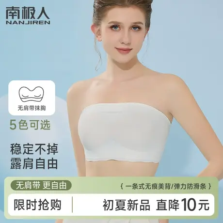 无肩带抹胸内衣女防走光小胸聚拢显大防滑裹胸式文胸内搭夏季薄款图片