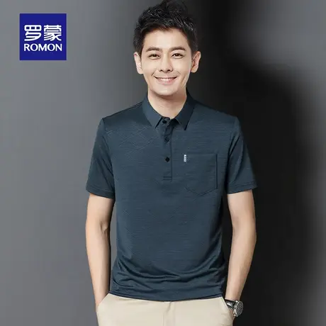 罗蒙男士短袖Polo衫夏季冰丝薄款中老年爸爸装翻领T恤父亲节衣服商品大图