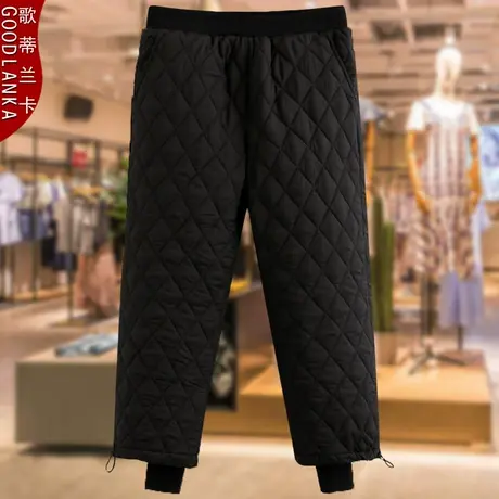 中老年妈妈冬装羽绒棉裤加肥加大码女装宽松加厚保暖棉裤女200斤商品大图