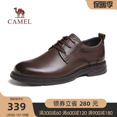 骆驼缓震按摩科技2023秋季新款柔软牛皮休闲舒适商务正装皮鞋男士商品大图