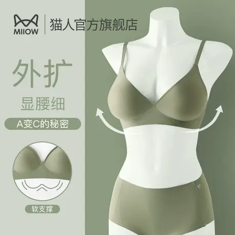 猫人外扩型胸内衣女小胸聚拢显大胸罩女秋款无痕软支撑无钢圈文胸图片