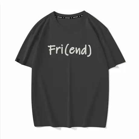 秀洛Fri（end） 朋友结束了吗烧脑个性纯棉宽松衣服夏季短袖T恤男商品大图