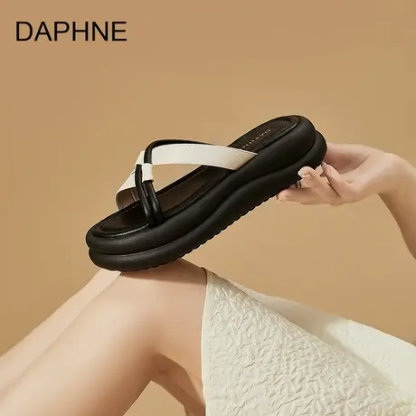 Daphne/达芙妮2025夏季新款厚底拖鞋女时尚百搭外穿凉拖鞋不累脚图片