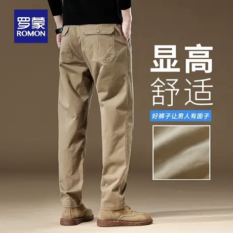 罗蒙复古直筒休闲裤男秋季新款复古宽松耐磨工装裤舒适长裤子N3Z商品大图