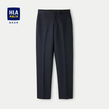 HLA/海澜之家商务绅士仿毛西裤23秋季新款通勤微弹纯色拉链裤子男图片