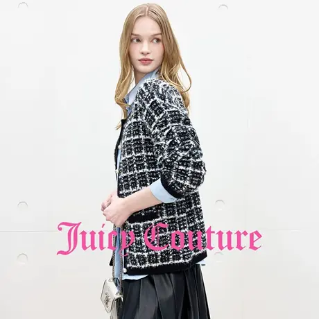 【含绵羊毛】Juicy Couture橘滋外套女25年秋新款小香风针织开衫商品大图
