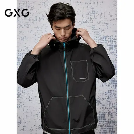 GXG男装 暗纹肌理压明线防晒服透气时尚通勤夹克外套25夏新品商品大图