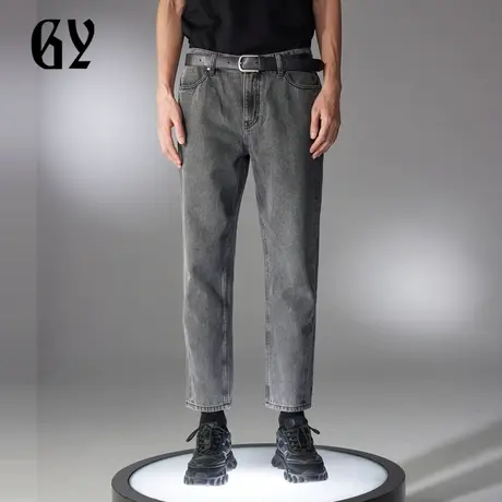 雅戈尔奥莱 GY男装夏纯棉牛仔面料水洗窄脚口男士牛仔裤图片