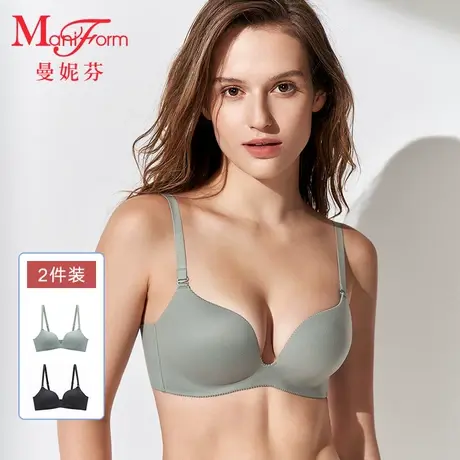 2件装曼妮芬无钢圈文胸女内衣聚拢稳定舒适小胸图片