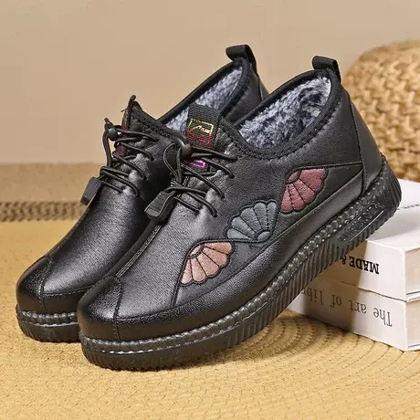 新款雪地靴老北京布鞋妈妈鞋冬季棉鞋加绒防滑保暖老人中老年女鞋图片