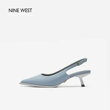 Nine West/玖熙包头凉鞋女夏季新款优雅后绊带通勤中跟女鞋尖头图片